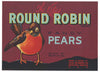 Round Robin Brand Vintage Medford Oregon Pear Crate Label r