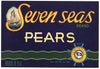 Seven Seas Brand Vintage Atkins Kroll Pear Crate Label