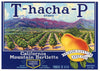 T-Hacha-P Brand Vintage Tehachapi California Pear Crate Label