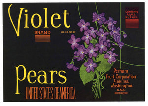 Violet Brand Vintage Yakima Washington Pear Crate Label