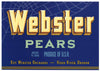 Webster Brand Vintage Hood River Oregon Pear Crate Label