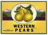 Western Brand Vintage Wenatchee, Washington Pear Crate Label