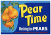 Pear Time Brand Vintage Naches Washington Pear Crate Label