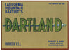 Dartland Brand Vintage Placerville El Dorado County California Pear Crate Label