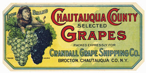 Lion Brand Vintage Brocton New York Grape Crate Label