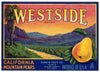 Westside Brand Vintage Placer County Pear Crate Label