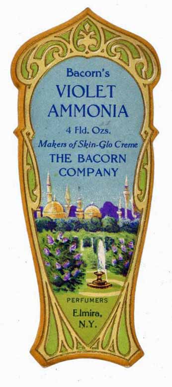 Bacorn's Violet Ammonia Brand Vintage New York Perfume Bottle Label