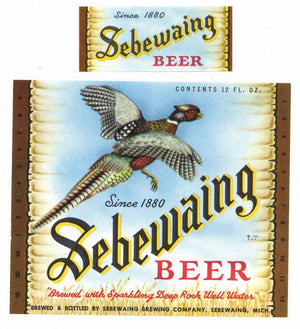 Sebewaing Brand Vintage Michigan Beer Bottle Label