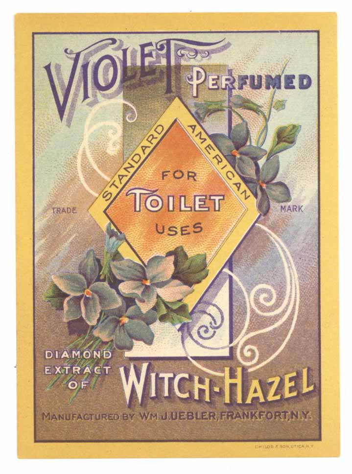 Violet Perfumed Brand Vintage Frankfort New York Perfume Bottle Label