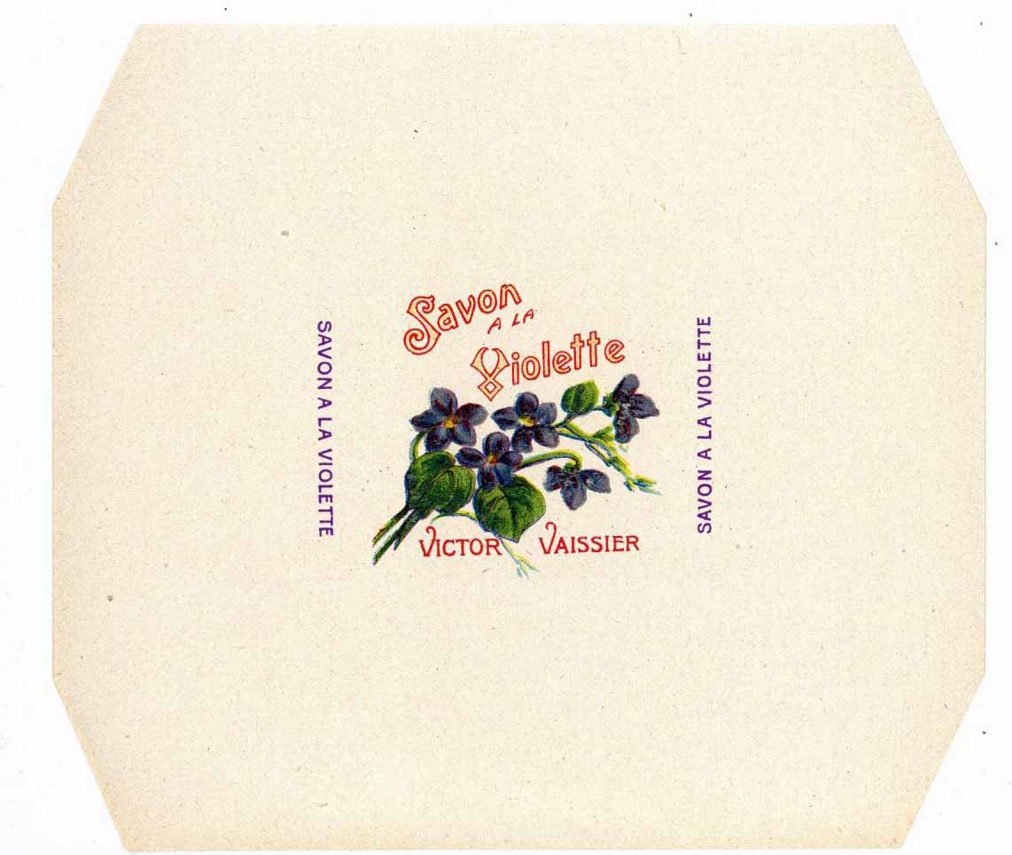 Savon A La Violette Brand Vintage Soap Wrap Label