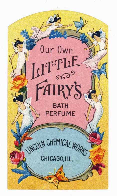 Our Own Little Fairy's Brand Vintage Bath Perfume Bottle Label