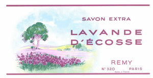 Lavande D'Ecosse Brand Vintage French Soap Label, Remy