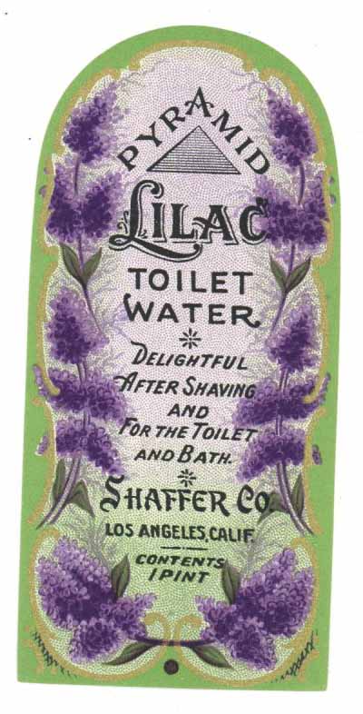 Lilac Brand Vintage Toilet Water Bottle Label