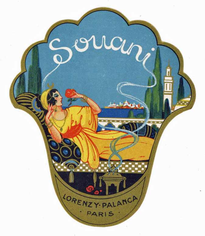 Souani Brand Vintage Paris France Perfume Bottle Label