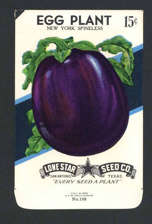 Egg Plant Vintage Lone Star Seed Packet
