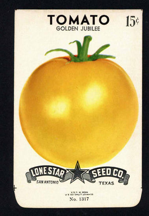 Tomato Vintage Lone Star Seed Packet, Golden Jubilee