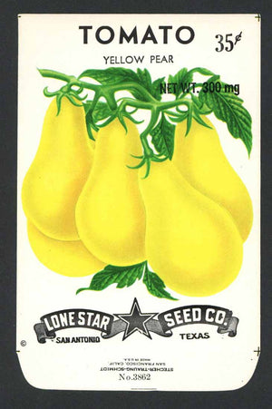 Tomato Vintage Lone Star Seed Packet, Yellow p