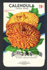 Calendula Vintage Lone Star Seed Packet, Double