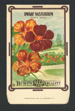 Dwarf Nasturtium Antique Burt's Seed Packet