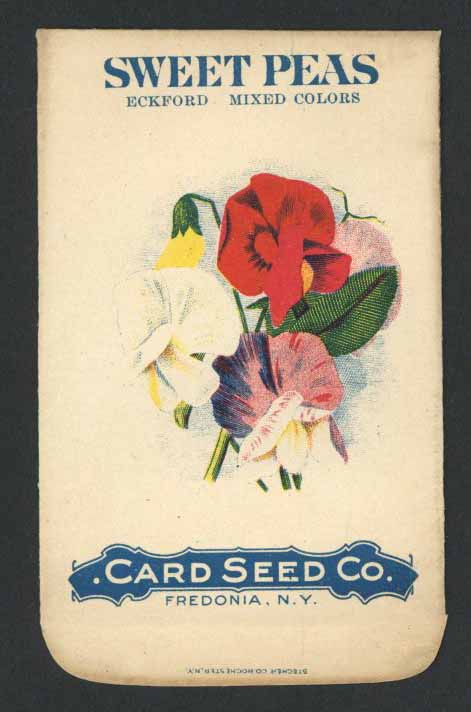 Sweet Peas Antique Card Seed Co. Packet, Eckford