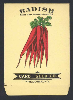 Radish Antique Card Seed Co. Packet, Long Scarlet
