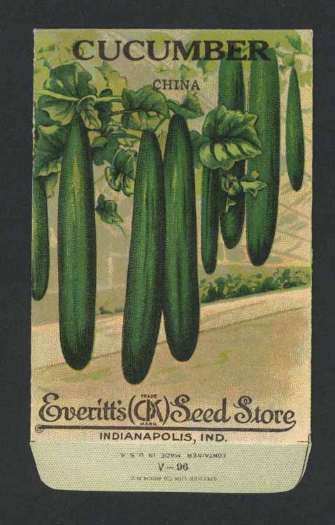 Cucumber Antique Everitt's Seed Packet, China