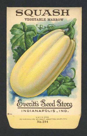 Squash Antique Everitt's Seed Packet, Marrow