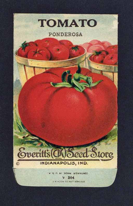 Tomato Antique Everitt's Seed Packet, Ponderosa