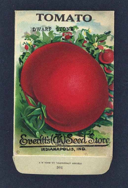 Tomato Antique Everitt's Seed Packet, Dwarf Stone