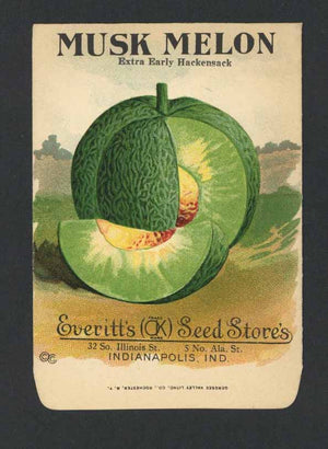 Musk Melon Antique Everitt's Seed Packet
