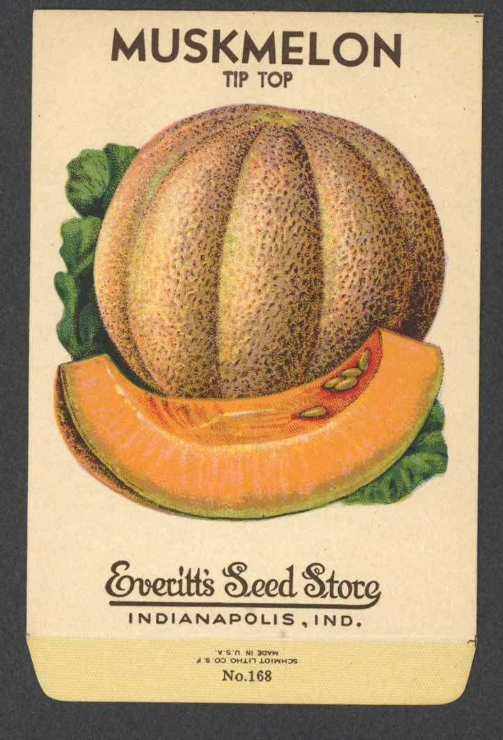 Muskmelon Vintage Everitt's Seed Packet, Tip Top