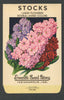 Stocks Vintage Everitt's Seed Packet, Large Flowered