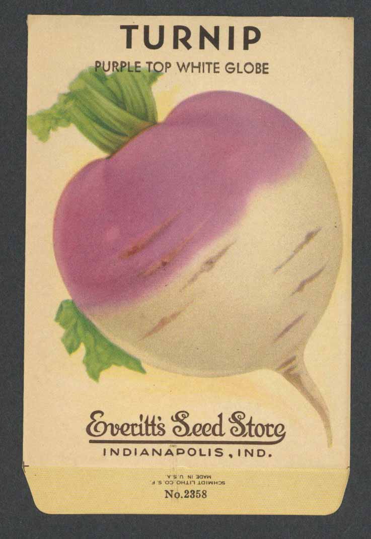 Turnip Vintage Everitt's Seed Packet, Purple Top