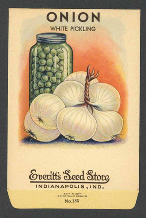 Onion Antique Everitt's Seed Packet, White Pickling