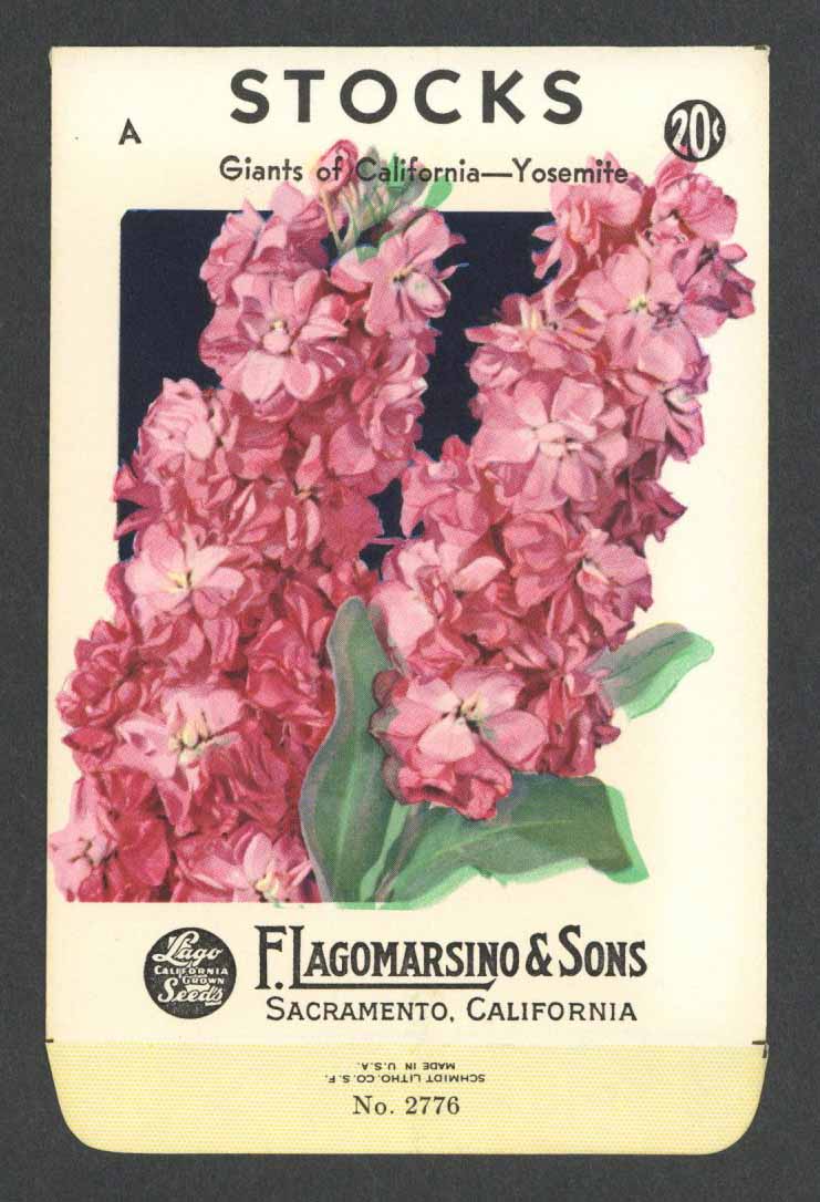 Stocks Vintage Lagomarsino Seed Packet, Giants of California
