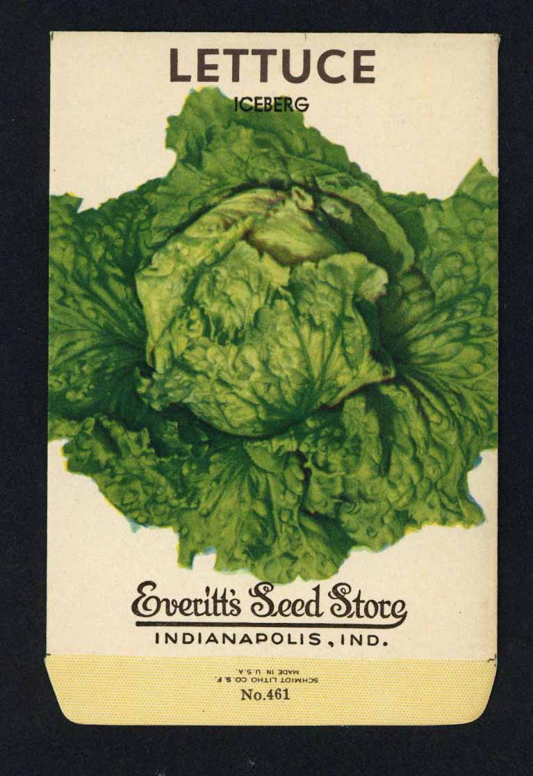 Lettuce Vintage Everitt's Seed Packet, Iceberg