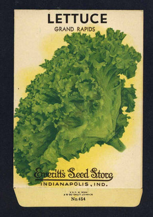 Lettuce Vintage Everitt's Seed Packet, Grand Rapids