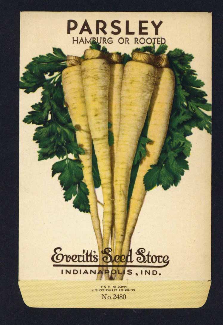 Parsley Vintage Everitt's Seed Packet, Hamburg
