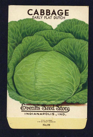 Cabbage Vintage Everitt's Seed Packet, Flat Dutch