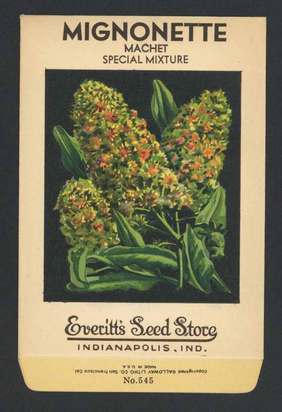 Mignonette Vintage Everitt's Seed Packet
