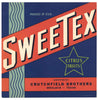 SweeTex Brand Vintage Weslaco Texas Citrus Crate Label, s
