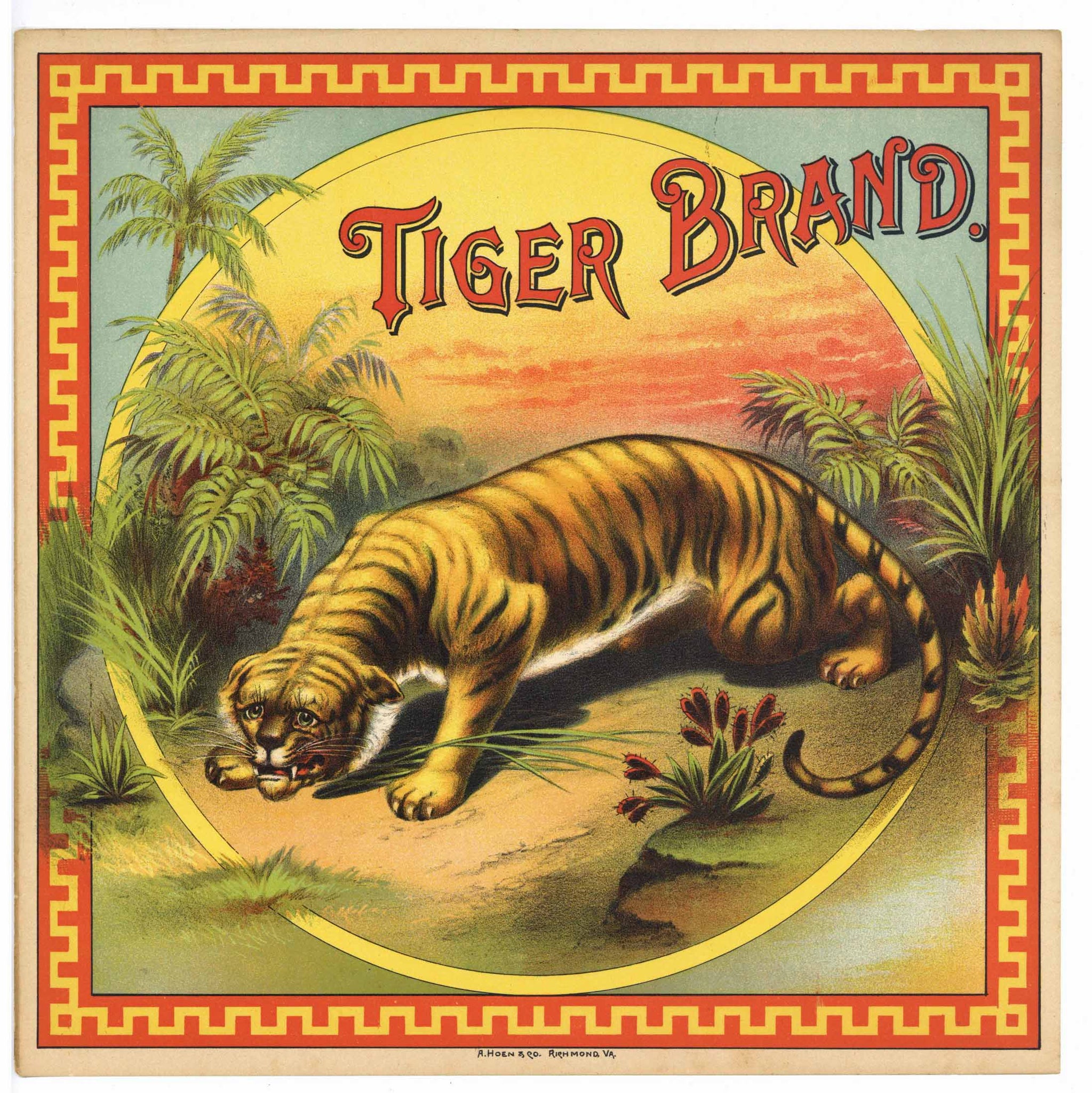 Tiger Brand Antique Tobacco Caddy Label