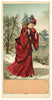Stock Antique Tobacco Caddy Label, girl in red dress