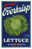 Everkrisp Brand Vintage Phoenix Arizona Vegetable Crate Label, lettuce