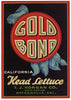 Gold Bond Brand Vintage Watsonville Vegetable Crate Label, Lettuce