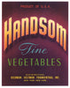 Handsom Brand Vintage Vegetable Crate Label