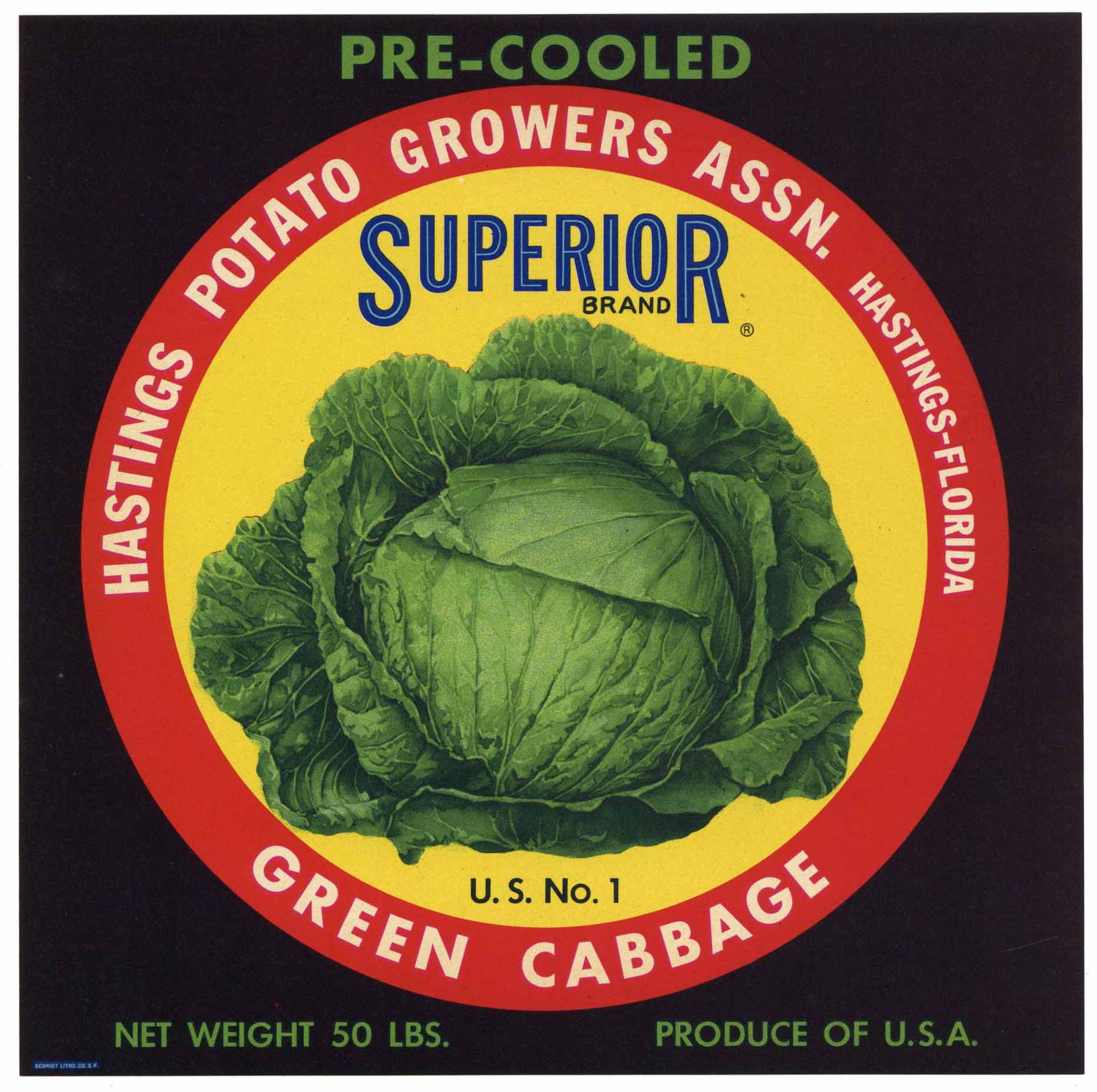 Superior Brand Vintage Hastings Florida Cabbage Crate Label – thelabelman