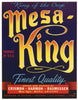 Mesa King Brand Vintage Arizona Vegetable Crate Label, hole
