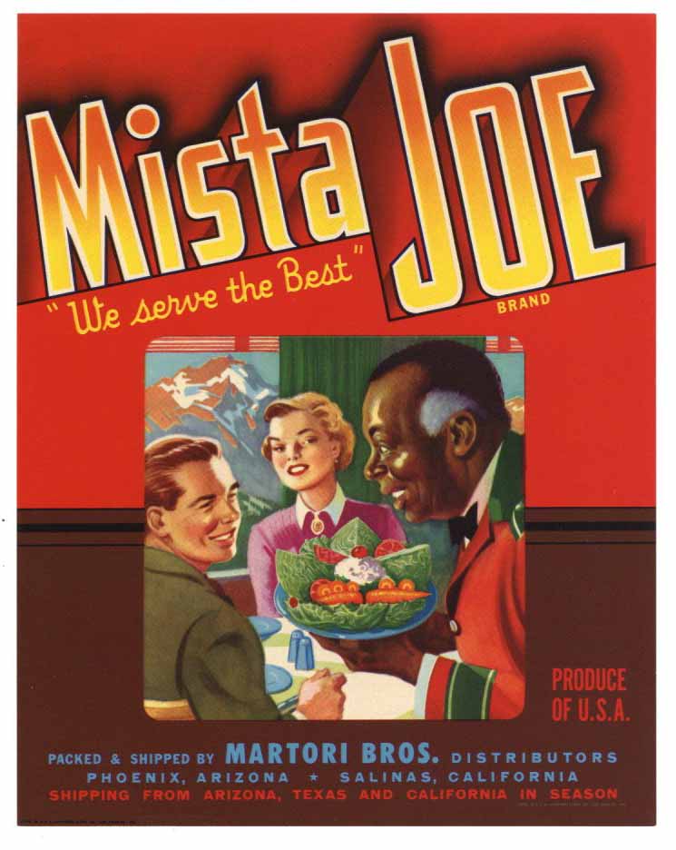 Mista Joe Brand Vintage Arizona Vegetable Crate Label