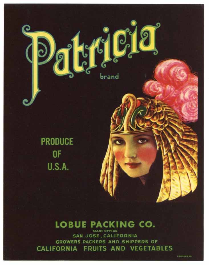 Patricia Brand Vintage San Jose Vegetable Crate Label